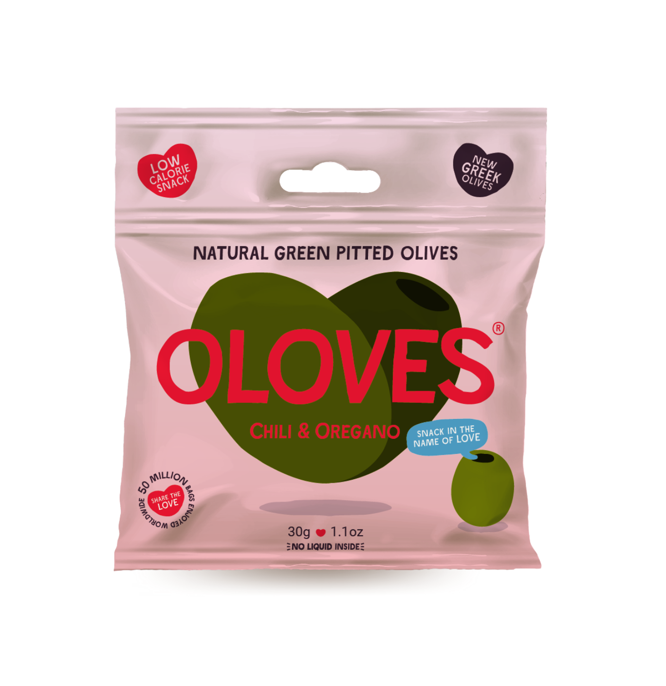 Oloves -  Chili & Oregano Pitted Green Olives 1.1oz/10ct