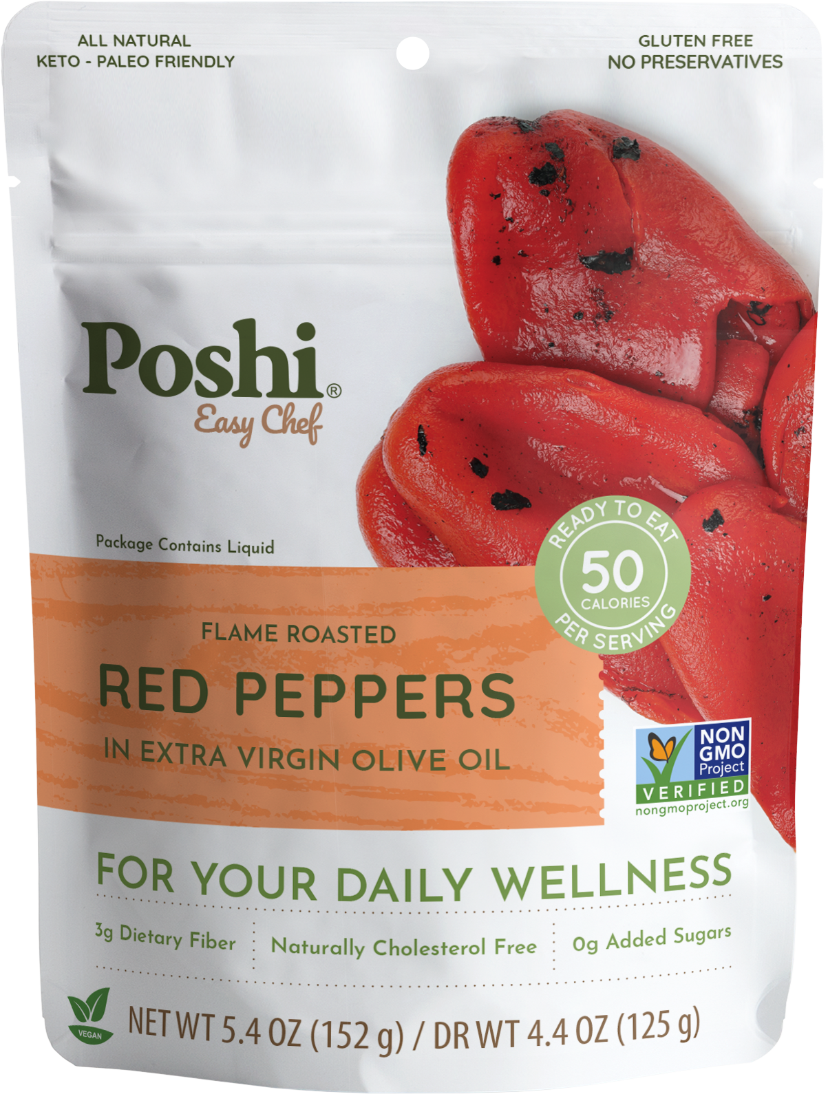 Poshi - Roasted Red Peppers in Oil 5.4oz